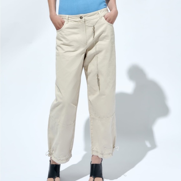 NWT Zara Cargo Parachute Pants - Picture 1 of 10